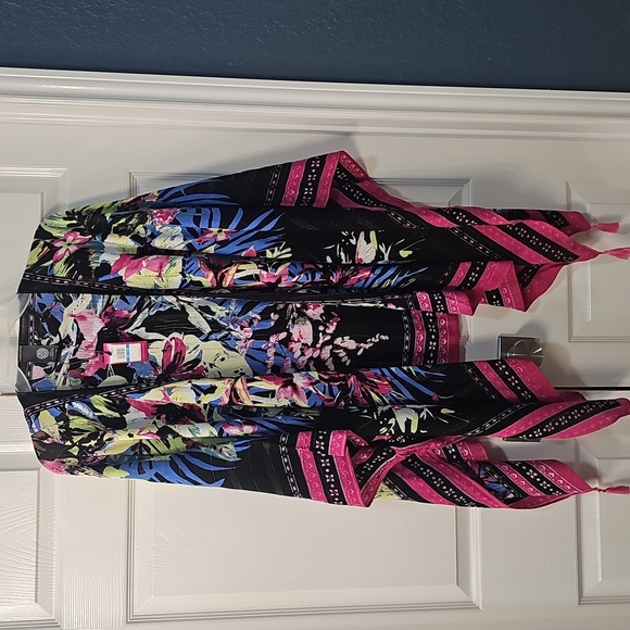 NWT Vince Camuto Exotic Blooms Crinkle Topper Open Front OS - Picture 5 of 13